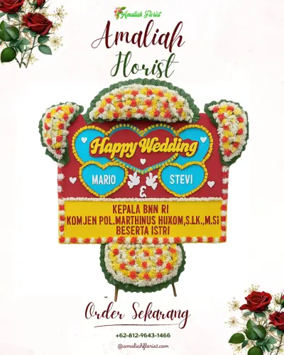 Karangan Papan Bunga Pernikahan di Cikidung